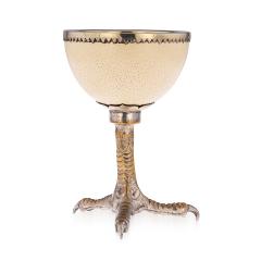 Anthony Redmile Anthony Redmile Ostrich Egg Box Mounted On Silver Plated Cup London c 1970 - 2914641