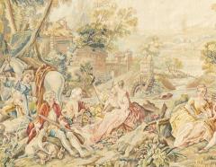Antique Aubusson Beauvais Pictorial French Tapestry 4 9 x 6 3  - 4314267