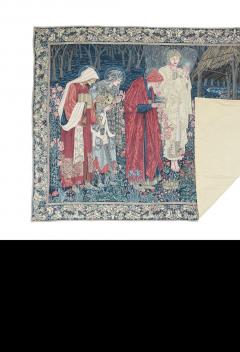 Antique Belgium Tapestry 4 6 x 6 7  - 4457808