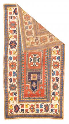 Antique Caucasian Borchelou Kazak Rug 4 8 x 8 6  - 4327377