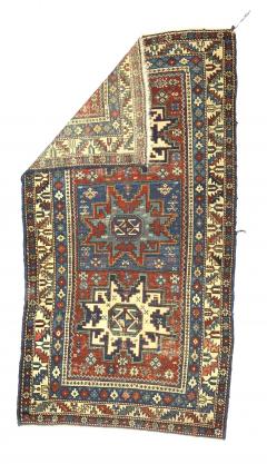 Antique Caucasian Lezgi Rug 31 x 57  - 4268471
