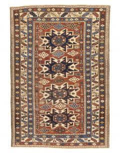 Antique Caucasian Lezgi Rug 37 x 52  - 4268468
