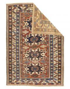 Antique Caucasian Lezgi Rug 37 x 52  - 4268469