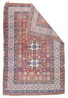Antique Caucasian Lezgi Rug 4 2 x 6 4  - 4327256
