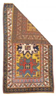 Antique Caucasian Lezgi Rug 4 2 x 7 6  - 4404638