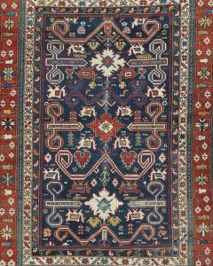 Antique Caucasian Perpedil Rug 4 4 x 5 11  - 4457414