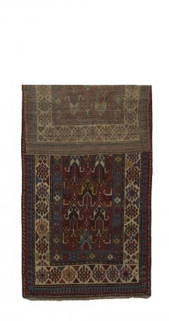 Antique Caucasian Rug 3 8 x 7 10  - 4327092