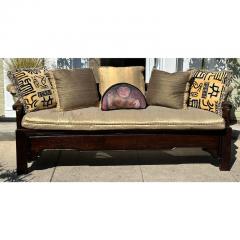 Antique Chinese Rosewood Sofa Settee Custom Designer Pillows - 2997115