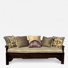 Antique Chinese Rosewood Sofa Settee Custom Designer Pillows - 3000495