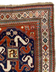 Antique Cloudband Kazak Rug 4 2 x 7 4  - 4327431