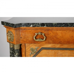 Antique Empire Bronze Marble Mounted Inlaid Ebony Buffet - 2997164