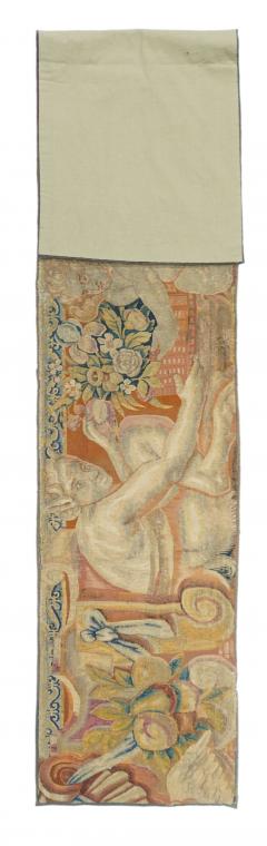 Antique Flemish Tapestry Panel 1 7 x 8 3  - 4457441