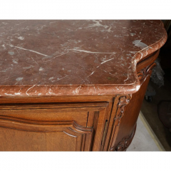 Antique French Provincial Style Marble Top Carved Oak Buffet - 2997186
