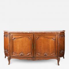 Antique French Provincial Style Marble Top Carved Oak Buffet - 3000506