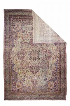 Antique Ivory Lavar Kerman Rug 10 1 x 14 11  - 4326965