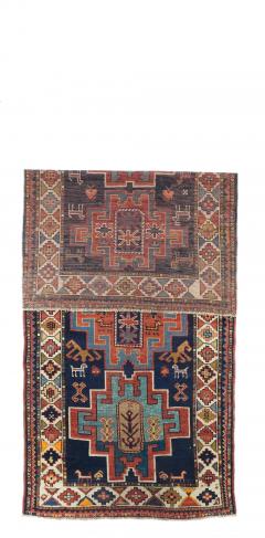 Antique Kazak Rug 3 10 x 9 5  - 4554041