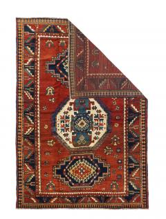 Antique Kazak Rug 4 11 x 7 1  - 4327413