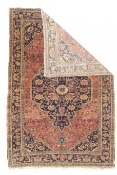 Antique Persian Farahan Sarouk Rug 4 6 x 6 7  - 4295681