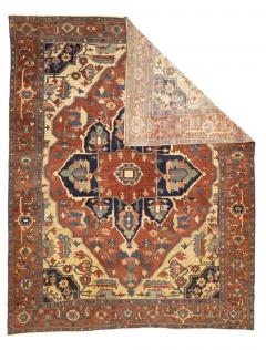 Antique Persian Serapi Rug 9 9 x 12 4  - 4326996