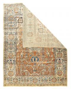 Antique Persian Silk Heriz Rug 4 6 x 5 10  - 4295630