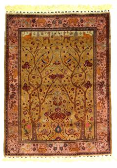 Antique Persian Silk Kashan Tree of Life Rug 4 8 x 6 4  - 4315142