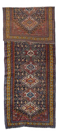 Antique Qashkai Runner 3 9 x 11 8  - 4457076