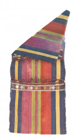 Antique Shahsaband Silk Textile Bag 1 7 x 3 6  - 4457219