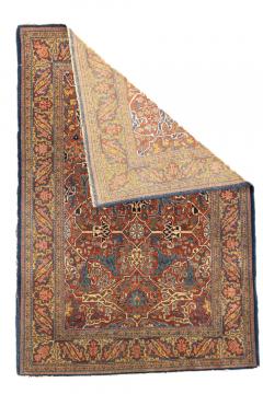 Antique Tehran Rug 4 7 x 6 10  - 4405996
