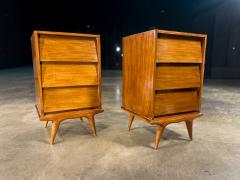 Architectural Pair of Side Tables with Drawers in Ivory Wood 1950s Lot 727a - 4624963