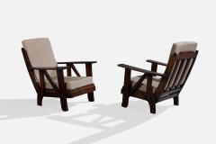 Argentine Designer Lounge Chairs with Oak and Fabric Argentina 1960s - 4785290