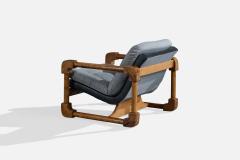Argentine Designer Lounge Chairs with Oak and Fabric Argentina 1970s - 4785385