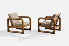 Argentine Designer Lounge Chairs with Pine and Fabric Argentina 1970s - 4785412