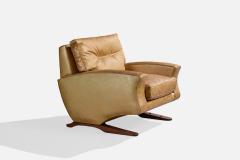Argentine Designer Lounge Chairs with Vinyl and Wood Argentina 1970s - 4785530
