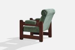 Argentine Designer Lounge Chairs with Wood and Fabric Argentina 1960s - 4785469