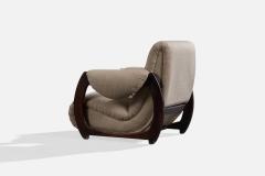 Argentine Designer Lounge Chairs with Wood and Fabric Argentina 1970s - 4785263