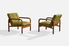 Argentine Designer Lounge Chairs with Wood and Fabric Argentina 1970s - 4785314