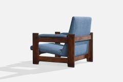 Argentine Designer Lounge Chairs with Wood and Fabric Argentina 1970s - 4785481