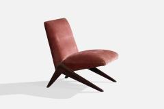 Argentine Designer Lounge Chairs with Wood and Velvet Argentina 1960s - 4785372