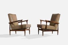 Argentine Designer Lounge Chairs with Wood and Vinyl Argentina 1950s - 4785253