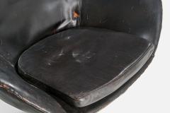 Arne Jacobsen Egg Lounge Chairs with Leather and Steel Denmark 1958 - 4764337