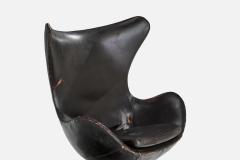 Arne Jacobsen Egg Lounge Chairs with Leather and Steel Denmark 1958 - 4764339