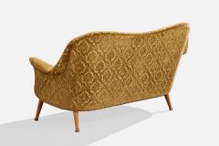 Arne Norell Sofa with Fabric and Birch Sweden 1960s - 4764343