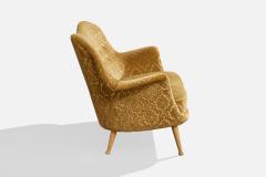 Arne Norell Sofa with Fabric and Birch Sweden 1960s - 4764346