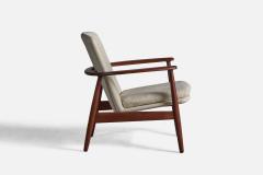 Arne Vodder Lounge Chair with Teak and Fabric Denmark 1950s - 4764349