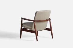 Arne Vodder Lounge Chair with Teak and Fabric Denmark 1950s - 4764352