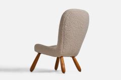 Arnold Madsen Attribution Lounge Chair with Sheepskin and Beech Denmark 1950s - 4764387