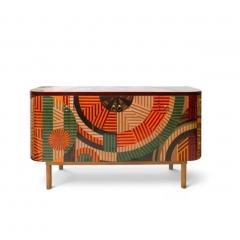 Art Deco Style Sideboard With Exotic Wood Marquetry Europe 20th Century - 4781022
