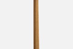 Arvid Bohlmarks Lampfabrik Floor Lamp with Brass Wood and Fabric Sweden 1940s - 4764420