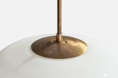 Arvid Bohlmarks Lampfabrik Pendant Light with Brass and Glass Sweden 1950s - 4764403