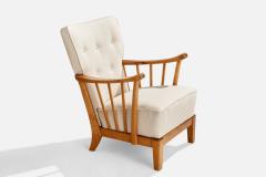 Asko Lounge Chairs with Birch and Fabric Finland 1940s - 4764458